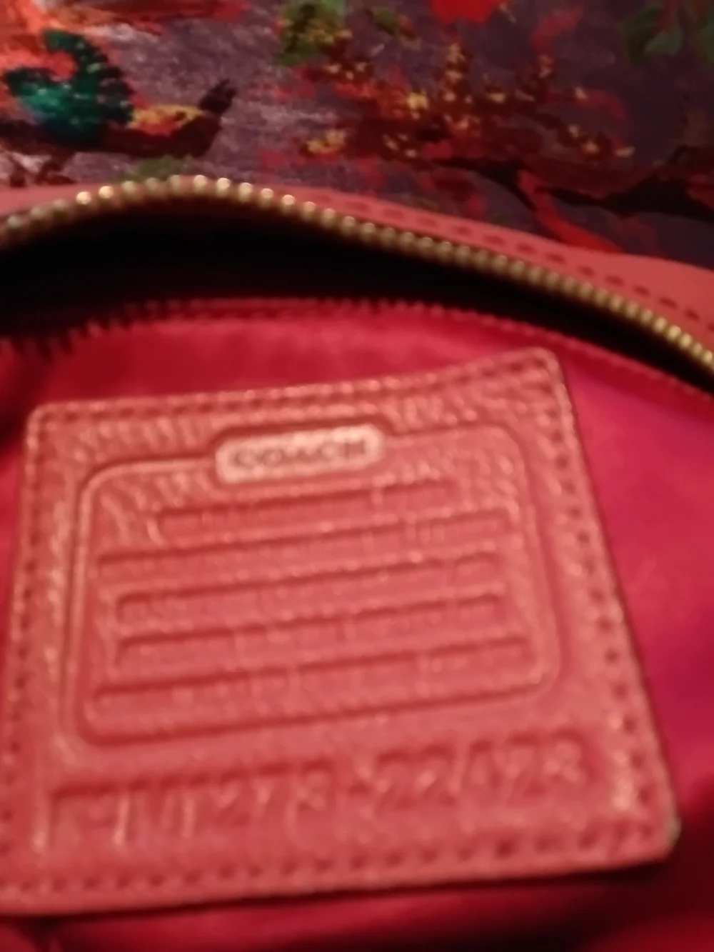 Coach Rose Leather Shoulder Bag with Front Pockets